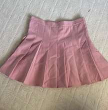 Pink Pleated Mini Skirt