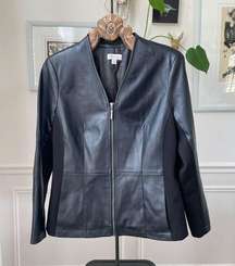 D&Co Denim & Co Faux Vegan Leather Jacket M