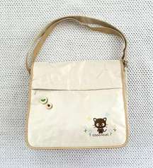 Chococat Sanrio Beige Nylon Messenger Y2K Buttons Shoulder Crossbody Bag 2005