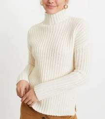 Marine Layer Womens Brandie Funnel Neck Sweater Alpaca Wool Cream Size Small