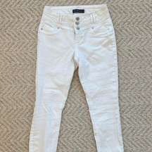 White High-Waisted Skinny Jeans