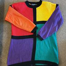 Best American Clothing Co. Women’s Color-block Crewneck Sweater w/ Shoulder Pads