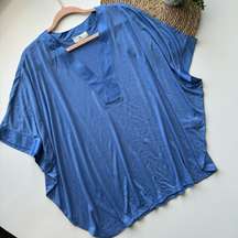 NATORI Blue Dolman Sleeve NWT Top Blouse Size XL