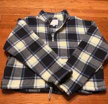 American Eagle fleece plaid jacket size small