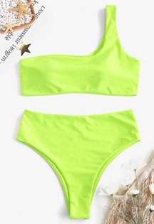 Neon Green One Shoulder Bikini