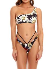 💕AGUA BENDITA💕 Roma Moss Bikini Top + Egle Moss Bikini Bottoms ~ Floral M NWT