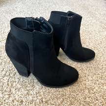 Black Suede Booties Acosa Size 6