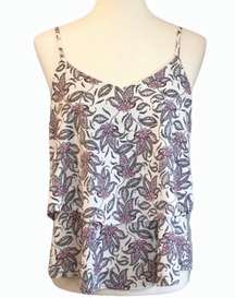 Double Layer Floral Paisley Spaghetti Strap Top  •Size Small