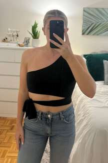 Black Going Out Crop Top