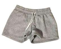 gray drawstring athletic cozy fleece soft shorts Small