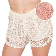 Modern lux skull shorts women’s size medium orange cream double layer lace