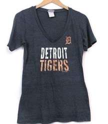 MLB Genuine Merchandise Blue Logo Detroit Tigers Graphic Baseball Tee sz Large L