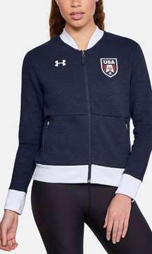 Under Armour Patriotic Bomber Jacket Navy White Size M NWT $65.00