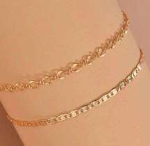 Anklet 2pcs Color Gold One Size