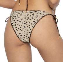 NWT Pilyq Swim Revolve Wild Heart Reversible Tie Bikini Bottom Small