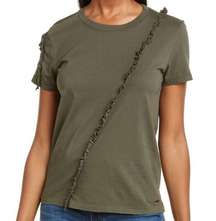 N:Philanthropy Sol distressed t-shirt with ruffle border size XS