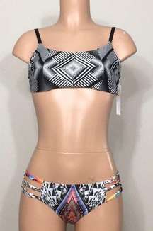 PILYQ Geometric diamond top and strappy bottom.D-cup/S-bottom