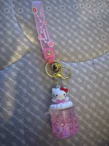 Liquid hello Kitty keychain