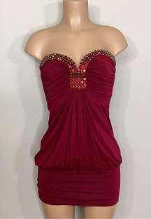 New. SKY dark red ruby mini dress. Normally $228