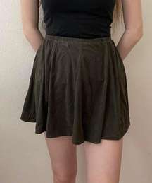 greenish black flowy skirt