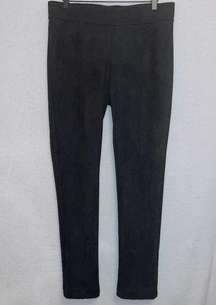 Andrew Marc Black Faux Suede Pull On Elastic Waist Business Casual Pants