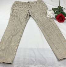 DKNY 8 Animal Print Jegging Jeans Khaki/Gold