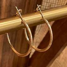 18K Gold plated  3cm diameter hoop earrings