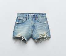 TRF High Rise Curved Denim Shorts