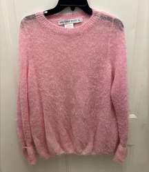 Gretchen Scott Women's Pink Wool Blend Fuzzy Sweater Size M