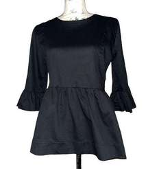 Caitlyn Raye navy ruffle babydoll blouse small