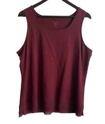 Coldwater Creek Women Top Sleeveless 1X Rust Layer Tank Closet Staple Neutral