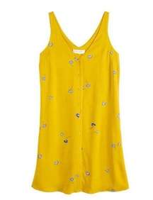 POPSUGAR Yellow Floral‎ Button Front Dress Size Medium