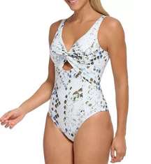 Women's Peek-a-Boo Twist One-Piece Swimsuit Size 8