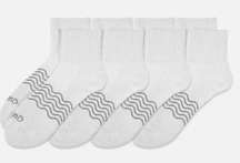 Quince Everyday Cotton Solid Quarter Socks 4-Pack White Unisex XS/S