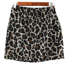 Lovers and Friends Womens XS Leopard Print Mini Skirt Black Tan Mobwife Edgy