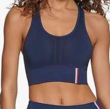 Tommy Hilfiger Performance Racerback Seamless Longline Sports Bras Navy Blue NEW