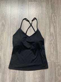 Black Built in Bra Active Tanktop