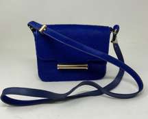 Jason Wu Diane Genuine Calf Hair Fur Dyed Blue Crossbody Shoulder Mini Purse Bag