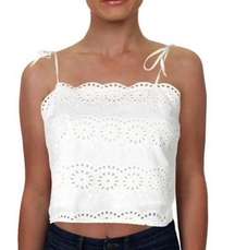 Aqua from Bloomingdales white eyelet top