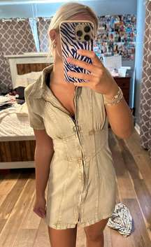 Tan Denim Dress 