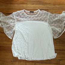 Cha Cha Vente White Lace Womens Top Size Medium