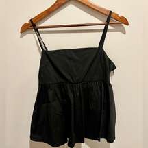 NWT  - Black babydoll tanktop shirt, size medium