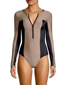 PilyQ Cheeky Rashguard One Piece Swimsuit.