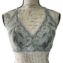 Felina Gray Off White Lace Bralette Size X-Large NWOT