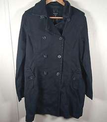 American Eagle outfitters navy belted trench coat size Medium 2omen