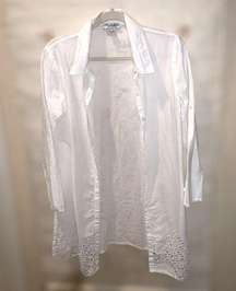 Signature white coverup size small but oversized.