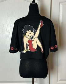 BETTY BOOP CROP BASEBALL JERSEY TEE