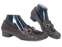 Chocolate Brown Beluga Leather Loafers - Size 7.5 - Women