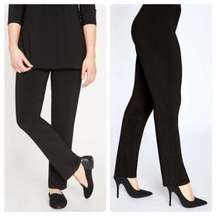 Sympli Canada Essential Pull On Straight Leg Jersey Knit Pants: Black