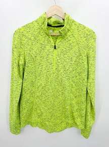 Xersion Neon Yellow Quarter Zip Pullover Athleisure Active Womens Size Medium